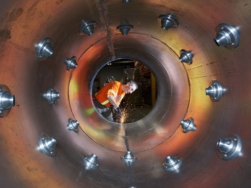 AF1 employee welding parts